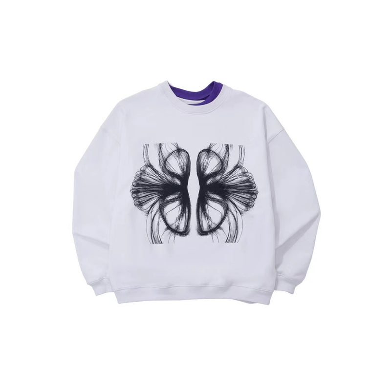 1/4MADE Double Collar Printed Crewneck