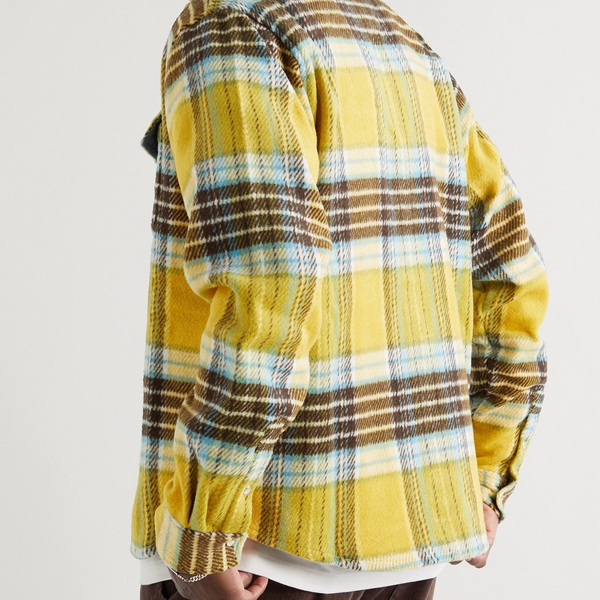 Billionaire Boys Club Logo-Appliquéd Checked Brushed-Flannel Shirt - Yellow