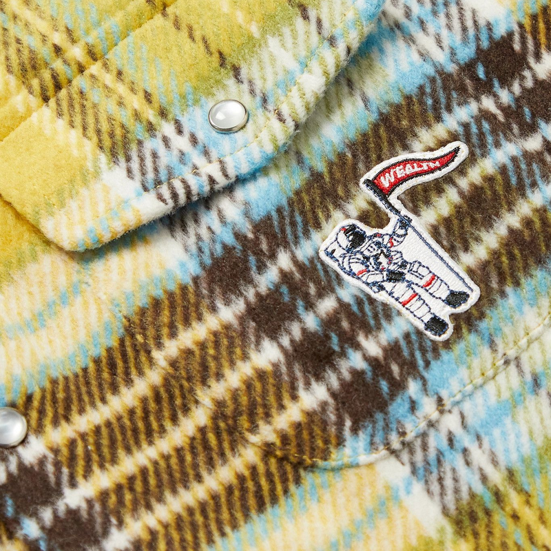 Billionaire Boys Club Logo-Appliquéd Checked Brushed-Flannel Shirt - Yellow