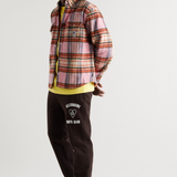 Billionaire Boys Club Logo-Appliquéd Checked Brushed-Flannel Shirt - Pink