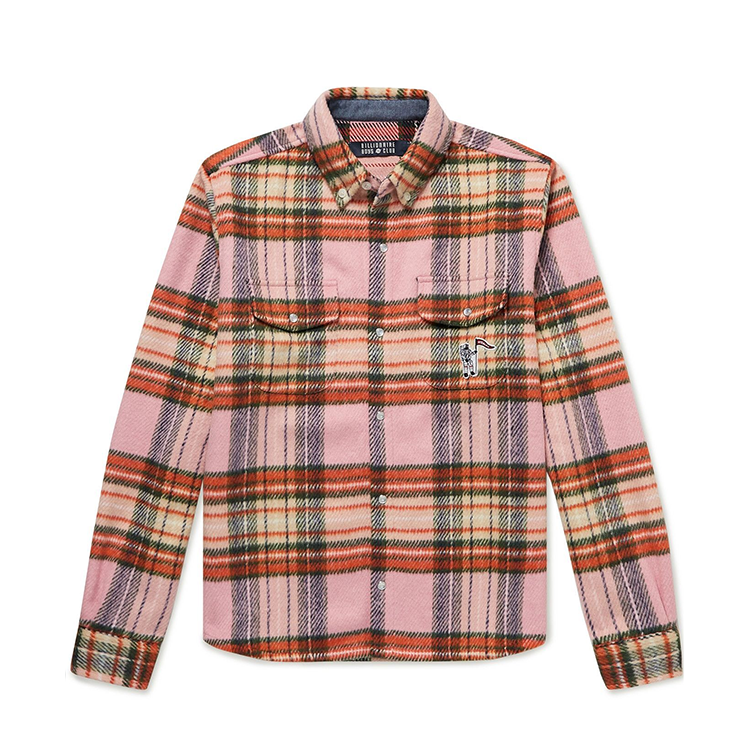 Billionaire Boys Club Logo-Appliquéd Checked Brushed-Flannel Shirt - Pink