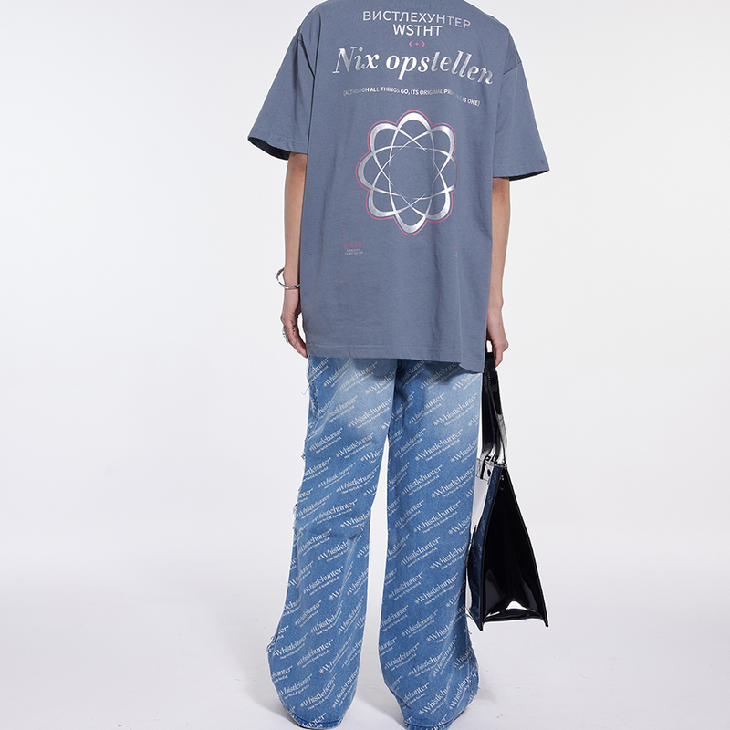 WHISTLEHUNTER Full-Printed Logo Jeans