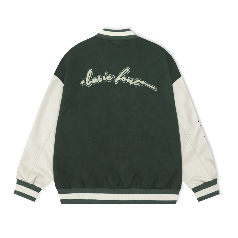 PCMY Embroidery Varsity Jacket Green