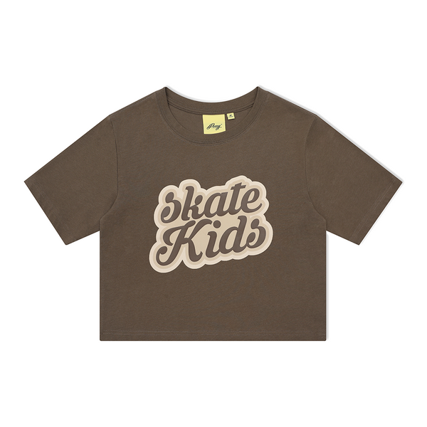 PCMY Printed short T-shirt Brown